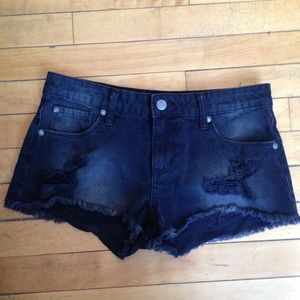 Sun & Shadow black jean shorts